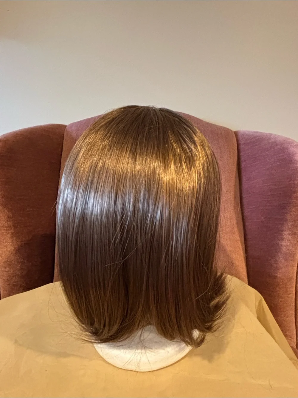 Brown Layered Synthetic Wig with Center Part - Unbranded